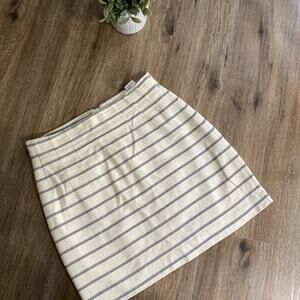 H&M striped skirt cream and black size 10